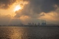 A ferry crossing between Spain and Morocco. Royalty Free Stock Photo