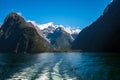 Ferry Cruise in Milford Sound, New Zealand. Royalty Free Stock Photo