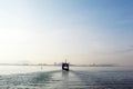 Ferry cruising through the ocean