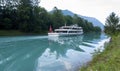 Ferry cruising on a river