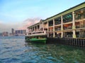 The ferry docks at Star ferry port, Hong Kong Central.