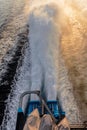 Ferry engine spray sunset time powerful engines