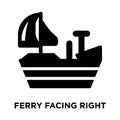 Ferry Facing Right icon vector isolated on white background, log