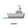 Ferry flat icon. Colored element sign from public transport collection. Flat Ferry icon sign for web design