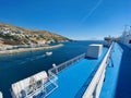 Ferry in Greece with view over Ikaria