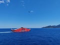 Ferry heading from Keramoti to Thassos island Royalty Free Stock Photo