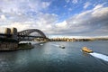 Ferry heading towards Sydney Harbour Bridge, Australia Royalty Free Stock Photo