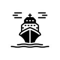 Black solid icon for Ferry, boat and transport Royalty Free Stock Photo