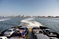 Ferry on its way from Cape Hatteras to Ocracoke Island, North Carolina