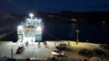 Ferry on Korissia, Kea Island, Greece Royalty Free Stock Photo