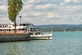 Ferry at the lake of Constance in Mainau in Germany