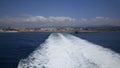 Ferry leaves Tarifa Royalty Free Stock Photo