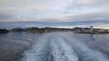 Ferry leaving the harbour of Bodo Royalty Free Stock Photo