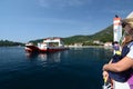 Ferry between Lepetane and Kamenari. Bay of Kotor. Montenegro Royalty Free Stock Photo