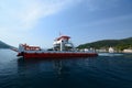 Ferry between Lepetane and Kamenari. Bay of Kotor. Montenegro Royalty Free Stock Photo