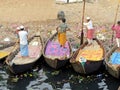 ferry men at Sagarghat, Buriganga River, Dhaka, Bangladesh Royalty Free Stock Photo