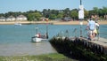 Ferry over the estuary of the river Deben Felixstowe Ferry to Bawdsey. Royalty Free Stock Photo
