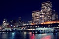 Ferry pier Night Scene - Port of San Francisco Royalty Free Stock Photo