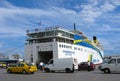 Ferry at port Piraeus Royalty Free Stock Photo