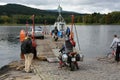 Small ferry at Lipno - dam at Sumava mountains