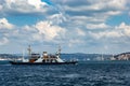 Ferry sail on Bosporus strait. Istanbul. Turkey