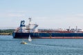 Ferry and Sailboat by Tanker