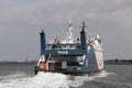 Ferry sails into the harbor of Harlingen