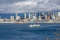 Ferry And Seattle Skyline 6