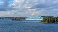 Ferry ship Galaxy of Silja Line sails through the Stockholm Archipelago in Sweden Royalty Free Stock Photo