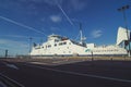 Ferry ship in port landscape photo