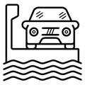 Ferry ship transportation icon vector