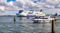 Ferry Skane of Stena Line leaves the port of Rostock Germany