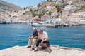 Ferry staff at Greek island Hydra