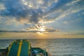 The ferry with sunset view