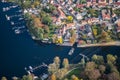 Ferry terminal and ferry in Caputh located at river Havel, Germany