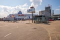 Ferry terminal in the harbor of IJmuiden, Netherlands. Ferry is