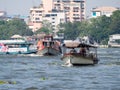 Ferry traffic on the Chao Praya River in Bangkok Royalty Free Stock Photo