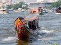 Ferry traffic on the Chao Praya River in Bangkok Royalty Free Stock Photo