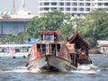 Ferry traffic on the Chao Praya River in Bangkok Royalty Free Stock Photo