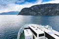 ferry that transports cars. Norway Royalty Free Stock Photo