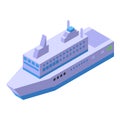 Ferry travel icon, isometric style