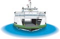 Ferry Vector Illustration