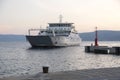 Ferryboat in Adriatic sea in Croatia to island Cres Royalty Free Stock Photo