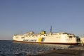 Heraklion, september 5th: Ferryboat docking in the Harbor of Heraklion in Crete island of Greece