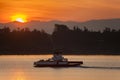 Ferryboat Makes the Crossing From Lummi Island to the Mainland.