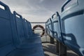 Ferryboat seats and lifebuoys