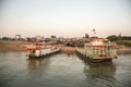 Ferryboats at the bank of Mekong river