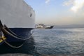 Ferryboats that connect Rio and antirrio city in Greece