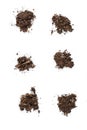 Fertile garden soil texture background top view isolated on white Royalty Free Stock Photo