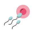Fertilization of the ovum by the spermatozoon Royalty Free Stock Photo